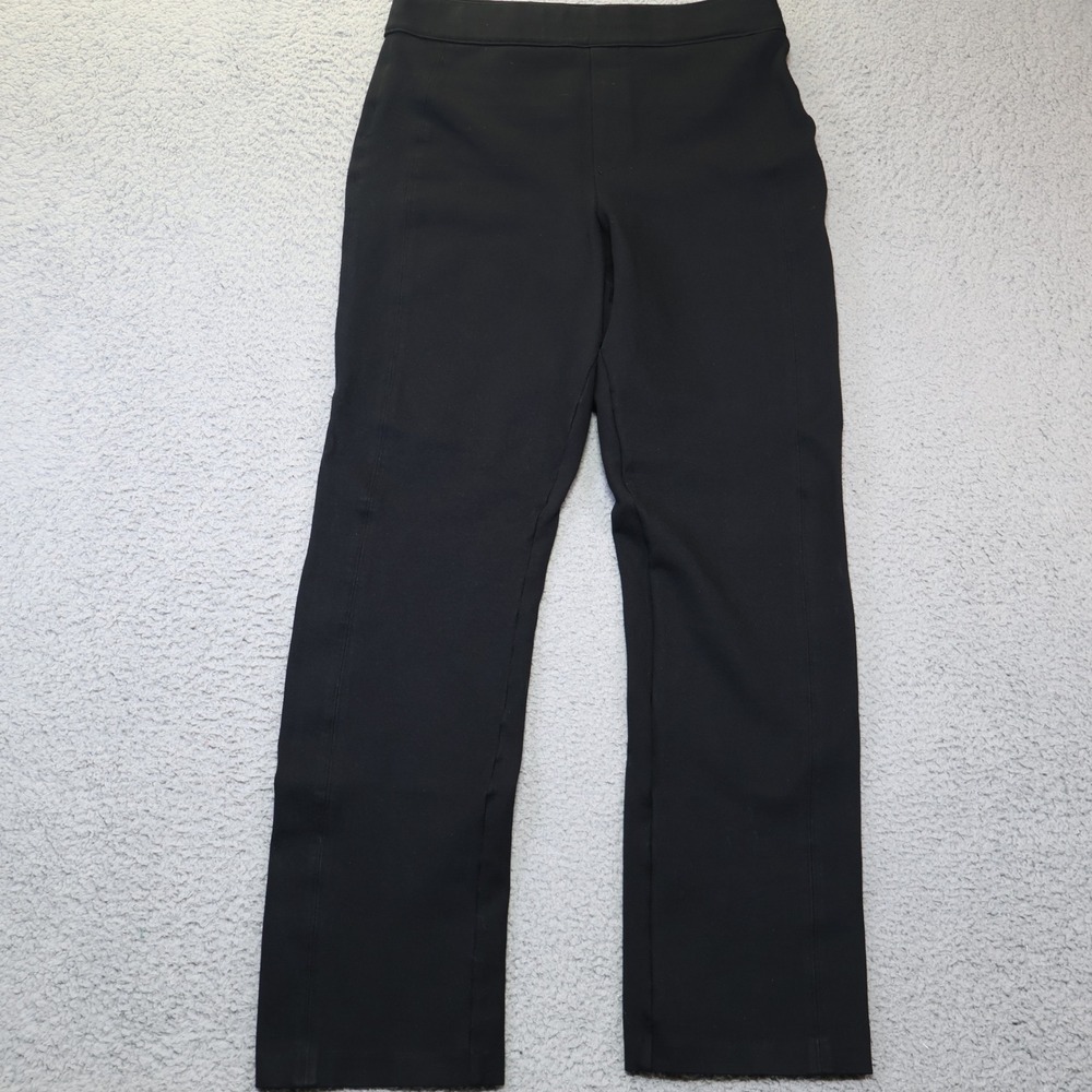 Spanx The Perfect Pant Slim Straight Leg Black Ponte Trousers Tall Large 20254T